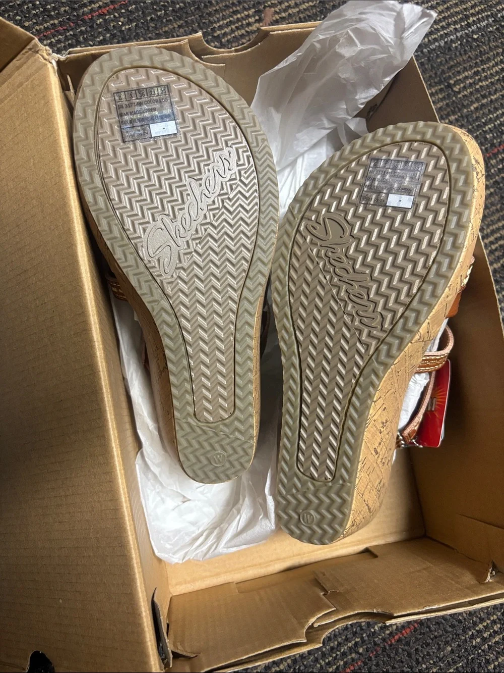 Skechers Women’s Multi-Strap Tan/Bronze Slide Sandals